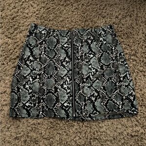 Vegan Leather Snakeskin Skirt